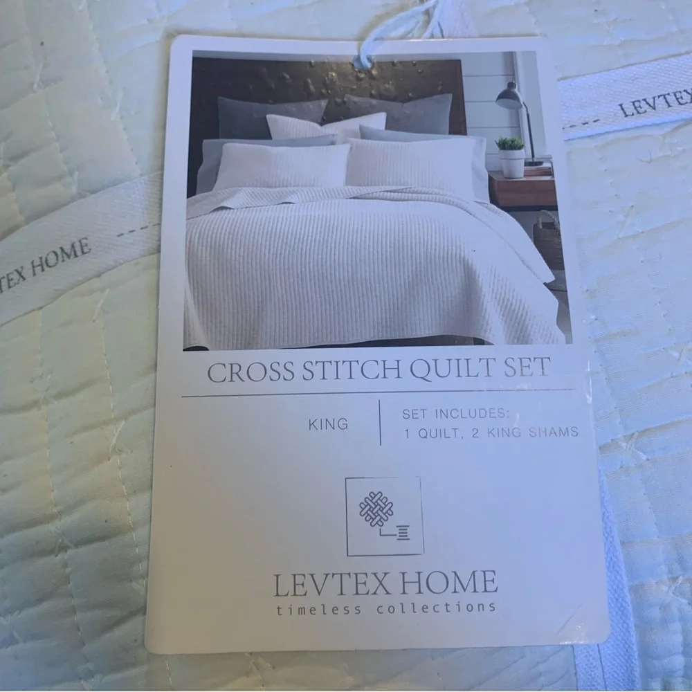 Levtex Home The Industrial Shop Solid Quilt and Sham Bedding Set Cream King
